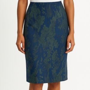 Zac Posen Vintage Jacquard Printed Mermaid Pinup Feminine Knee Skirt Size 4